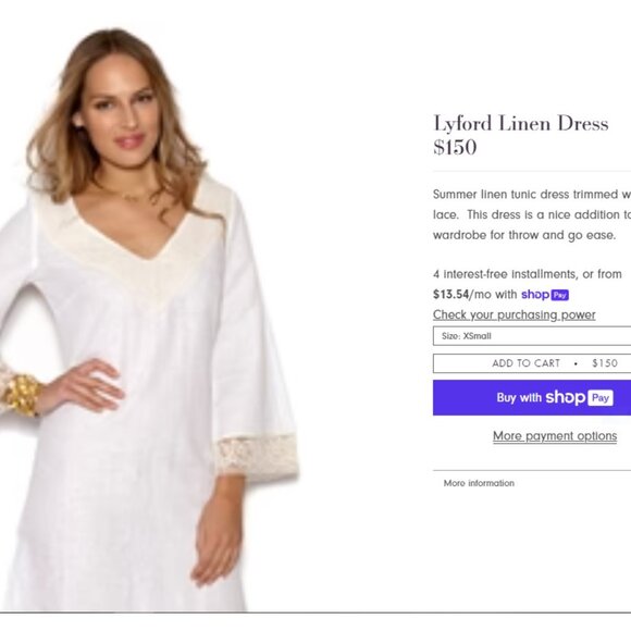 NWOT Embroidered Crocheted Linen Tunic Dress - Picture 7 of 7